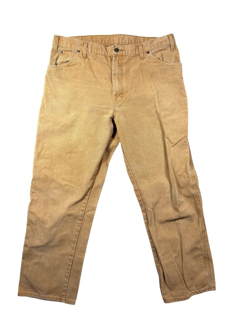 Dickies Men’s Brown Duck Canvas Carpenter Distressed Work Pants 38x32